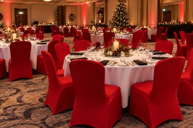 100 red Spandex chair covers (approx)