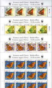 2005 Ireland Fauna and Flora (Butterflies) Commemorative Stamp Sheetlet Plate 1A1A1A1A Mint Never Hinged (MNH)