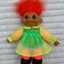 Unbranded Troll Doll in rain coat approx. 32cm. (with the hair) Used Please see picture Image 2