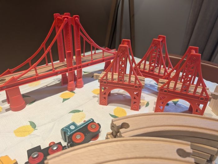 200-piece BRIO wooden train track and trains set