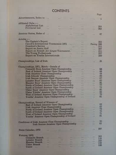 Vintage Golfing Union of Ireland Yearbook 1972 - Vintage Irish Golfing Book