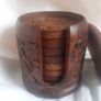 Wooden 8pce Coaster Set. Image 2