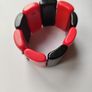 Vintage Cuff Bracelet Black Pink Stretch Image 3