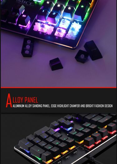 New IMICE MK-X80 USB Wired Luminous Lit Mechanical Gaming Keyboard Black