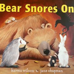 Book Bear snores on