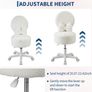 Small Vanity Chair with Wheels, 9L Hidden Storage & Foldable Backrest, Plush Sherpa Fabric Vanity Chair with Bow, Adjustable Height Swivel Dressing Table Stool for Bedroom Makeup Room Image 5