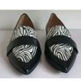 EMIS Womens Leather Pointed Toe Loafers Black White Zebra Print UK 4.5 New  CAN POST Image 6