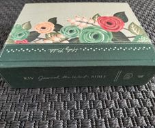Holy Bible KJV large print Journal the Word deep teal floral cloth over board on3n3ss
