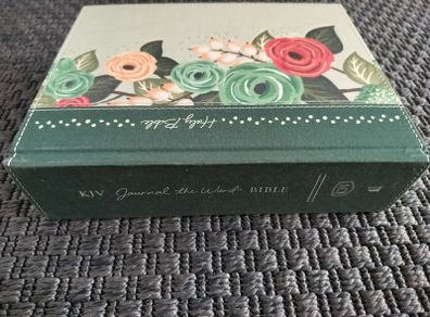 Holy Bible KJV large print Journal the Word deep teal floral cloth over board on3n3ss