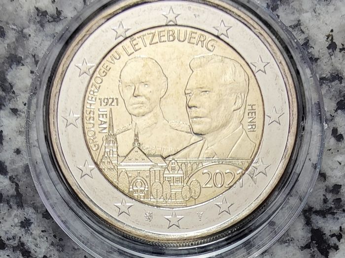 Luxembourg 2 Euro Base Metals Uncirculated Coin 2021 - Centenary of the Birth of Grand Duck Jean (Relief) - 2 Euro Commemorative Coin