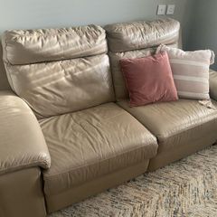 leather 3 seater reclining sofa