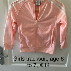 Girls adidas tracksuit, age 6 to 7
