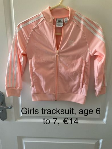 Girls adidas tracksuit, age 6 to 7