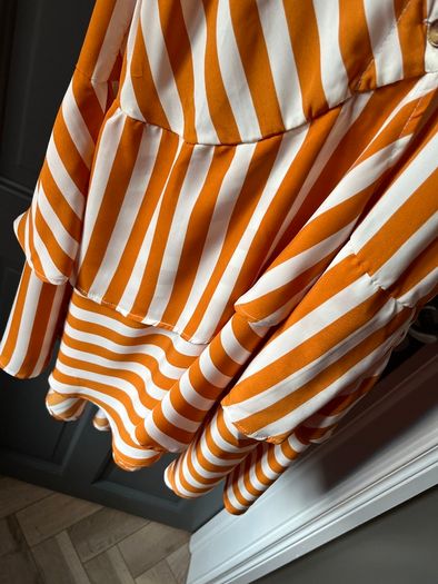 TOPSHOP striped yellow ochre maxi dress Size M/10