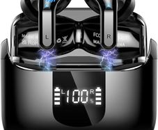 Wireless Headphones Bluetooth 5.4 Earbuds, 6D-Stereo 50+Hrs Earphones