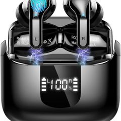 Wireless Headphones Bluetooth 5.4 Earbuds, 6D-Stereo 50+Hrs Earphones