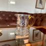 Vintage Handblown Etched Glass Pitcher with Amber Handle Image 6