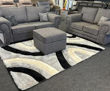 Kensington Grey Fabric Fullback Cushions Sofa