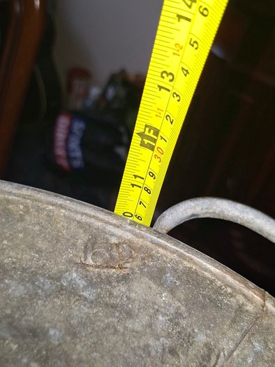 A Beautiful Large Old Galvanized Steel Wash Tub with Side Handles in nice used condition and is frequently used for Farmhouse Decor or Garden