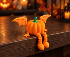 Articulated Winged Pumpkin - 3D - Decor - Fidget Toy