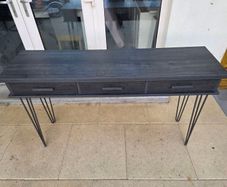Console Table Dark Grey Oak