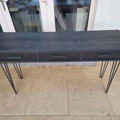 Console Table Dark Grey Oak