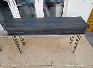 Console Table Dark Grey Oak