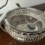 Vintage Glass Preserve / Jam Bowl with Metal Basket, Lid & Spoon Image 6