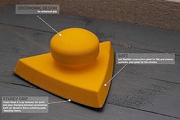 Glass Polish 15908 Hand Sanding Block, Hook & Loop Handheld Sanding Pad | 140 x 140 mm