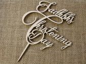 Personalised Custom Christening Day Cake Topper YOUR NAME Baptism decor