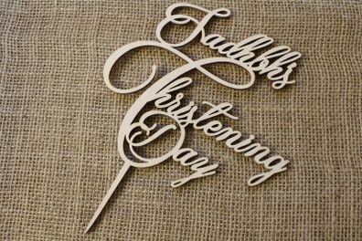 Personalised Custom Christening Day Cake Topper YOUR NAME Baptism decor