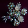 Vintage  1950s Hollycraft Aurora Borealis Rhinestone Floral Spray Brooch Image 9