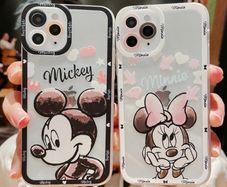 Cartoon Art Painting Mickey Mouse Phone Case For iPhone 14 13 12 11 Pro Max Mini X XS XR 7 8 Plus Transparent Soft Clear Cover