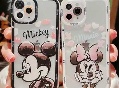 Cartoon Art Painting Mickey Mouse Phone Case For iPhone 14 13 12 11 Pro Max Mini X XS XR 7 8 Plus Transparent Soft Clear Cover