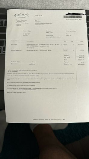 Mac Book Pro 14" M3/ 18 GB Ram/ 500GB Storage