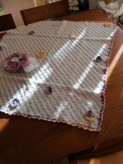BABY Blanket, Hat and Booties REDUCED Christening Gift Set