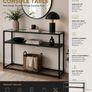 Modern Black Glass Console Table with Storage Shelf Image 3