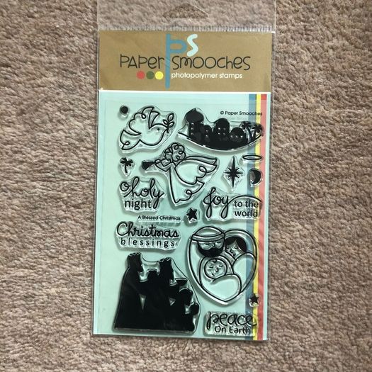Paper Smooches "A blessed Christmas" photopolymer stamp set