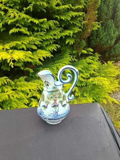 Large ceramic blue washing pitcher
