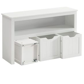 Storage Cabinet, Storage Box with Wheels, Toy Shelf, Side Cabinet, for Living Room, Bedroom, Children's Room, White