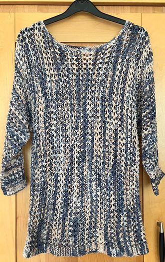Ladies Navy&Blush Loose Knit Jumper