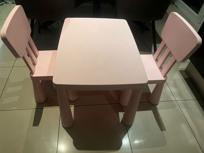Ikea kids table & chairs pink