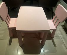 Ikea kids table & chairs pink