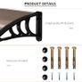NEW SALE | Curved Window Door Canopy Aluminium Rigid Plastic Polycarbonate Fixed Outdoor Awning Modern Design UV Water Rain Resist Image 2