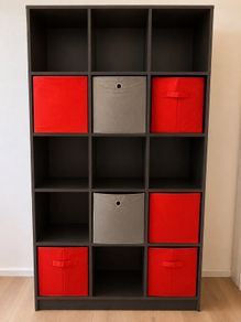 Grey Storage Shelf Unit+boxes