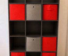 Grey Storage Shelf Unit+boxes