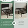 3ft Single Bed Frame with Upholstered Headboard and Footboard, 36cm High Image 4