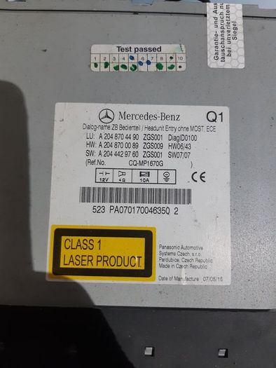 Mercedes C Class Radio Stereo Head Unit A2048700594 A2048700089