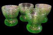 Vintage Harrods Green Textured Glass Bowls/Glasses