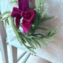 Mini 20cm diameter chair real feel wreath with exaggerated length burgundy ribbon Image 4